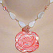 DKC ~ Pink MOP Rose Necklace w/ Cherry Quartz, Rose Quartz & MOP